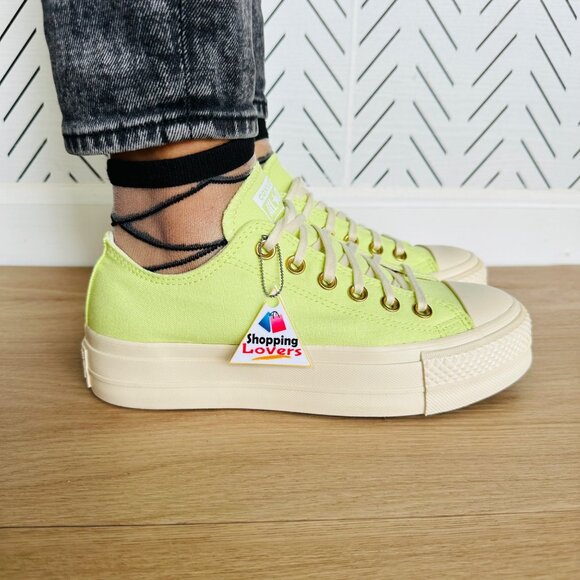 ⭐Converse Chuck Taylor All Star Lift Platform Sz 9 Women's Shoes Green A09913F⭐ - Picture 5 of 14